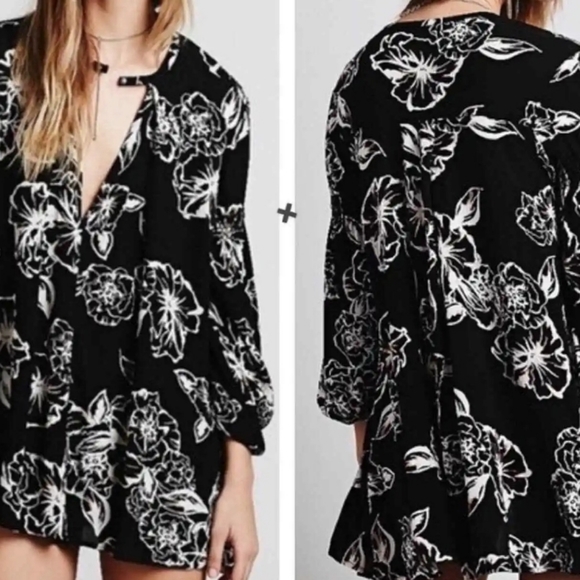 Tops - Free People Tunic Dress Revolve Women’s Swing Out Of It Moody Floral L